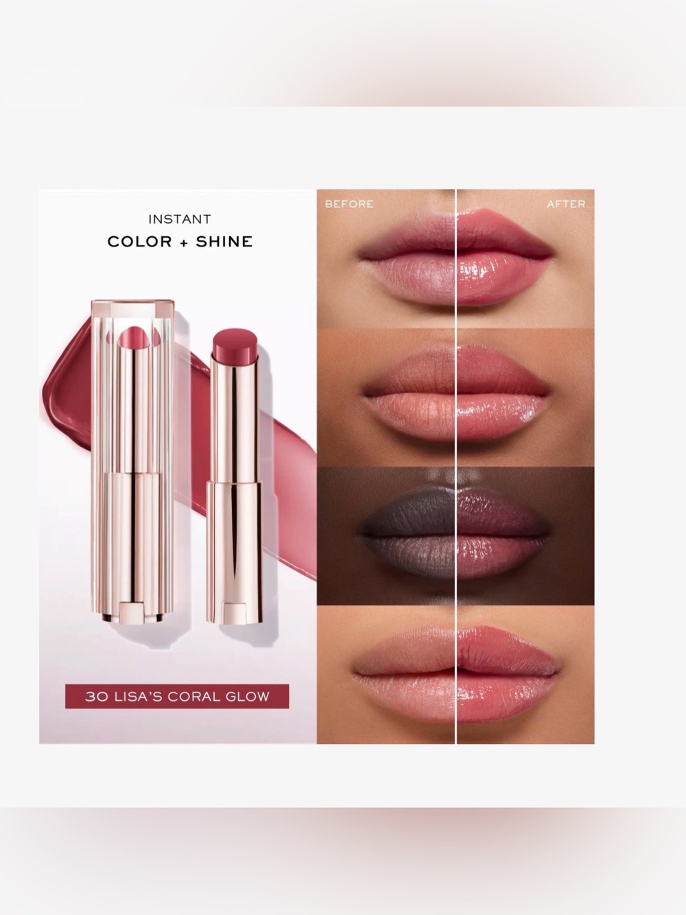 Lancôme Idôle Squalane-12 Butterglow Lip Balm Mini 30 Lisa’s Coral Glow NIB - Picture 4 of 7